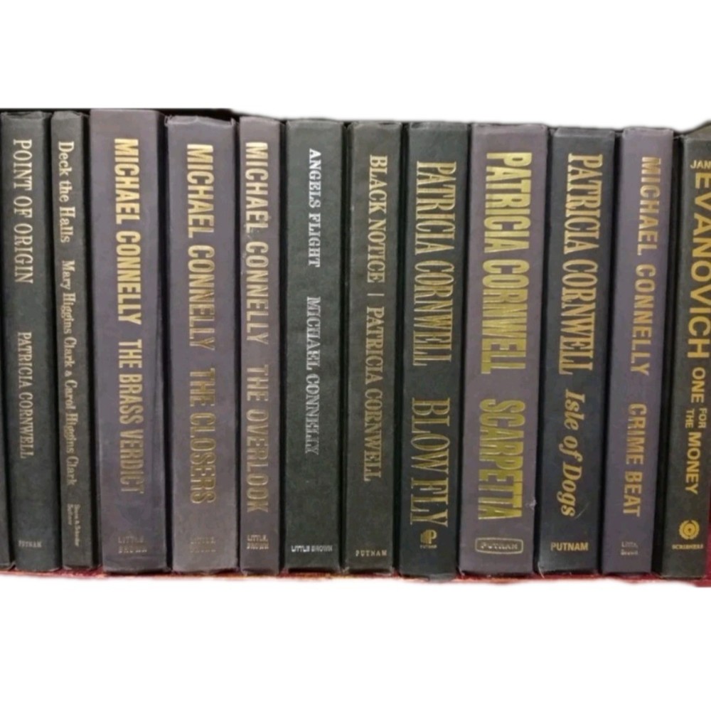 Lot of 6 Black Hardcover Books for Decoration Staging Library