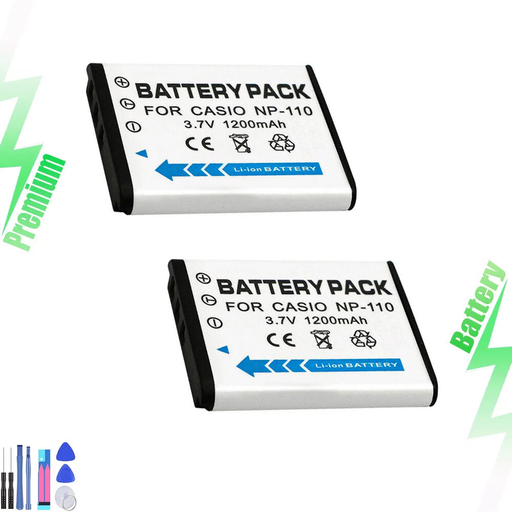 2x Battery for Casio NP-110 NP110 Exilim EX-ZR10 EX-ZR15 EX-ZR20 1200mah