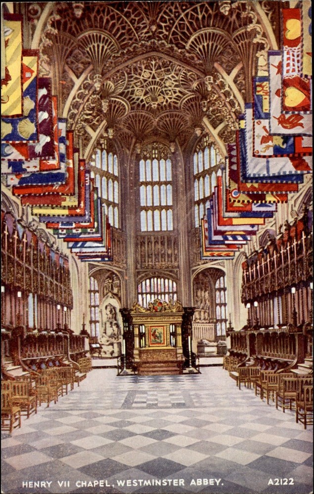 Henry VII Chapel Westminster Abbey vintage postcard s497