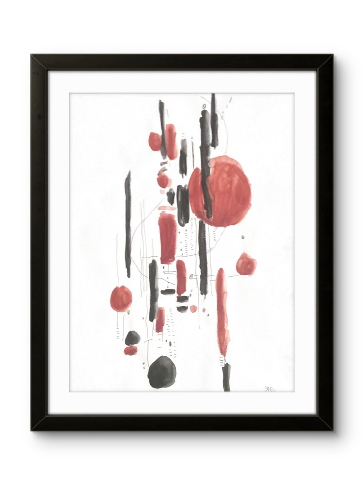 Original Expressionism Modern Bright Abstract Geometric Pop Art 11x14 on Paper