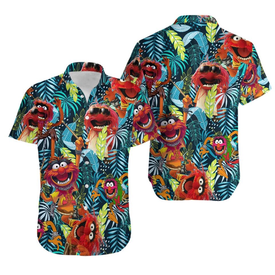 The Muppet Animal Tropical Aloha 3D Hawaiian Shirt Tropical Summer Beach Gif