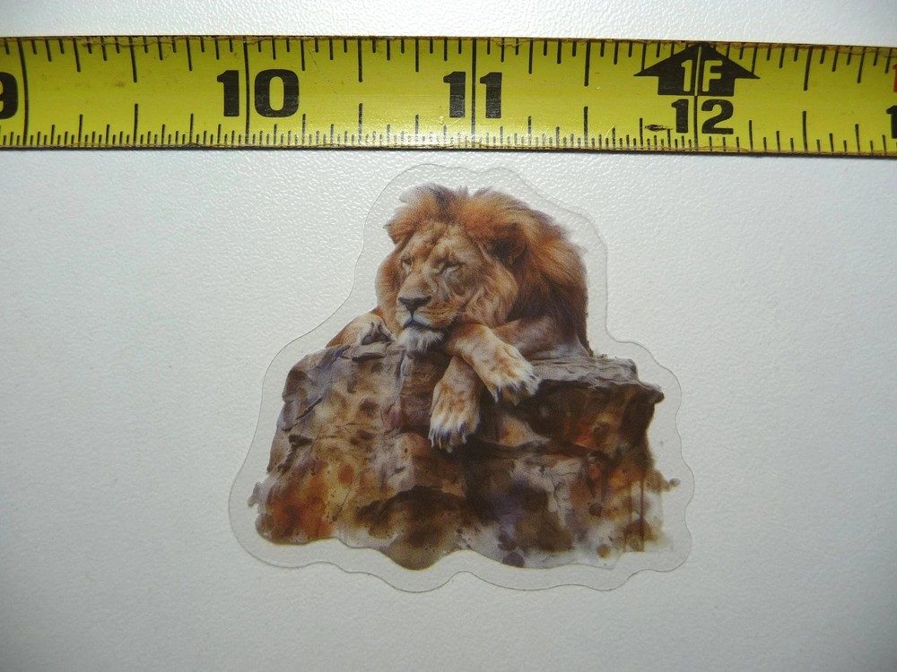 LION RESTING SMALL STICKER DECAL WILDLIFE COLORFUL ZOO FUNNY