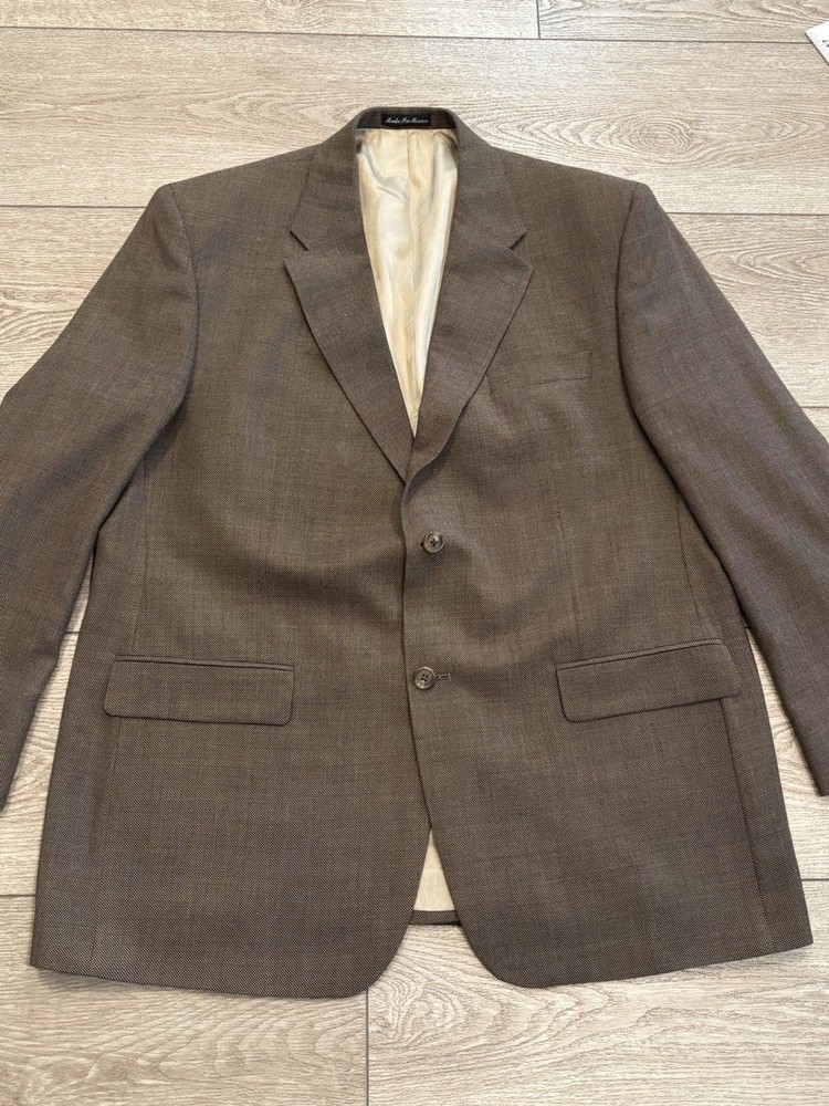 Lauren Ralph Lauren Blazer Suit Jacket 100%  Wool 44R Brown Beige