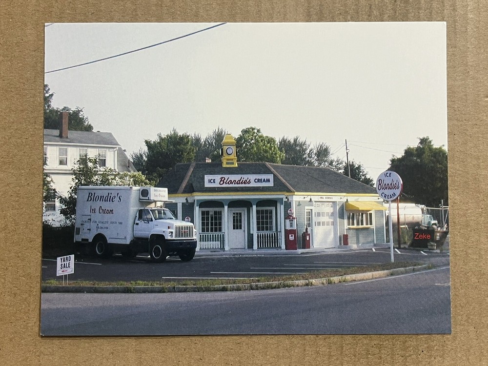 Postcard Cape Cod MA Massachusetts Blondies Ice Cream Delivery Truck Roadside