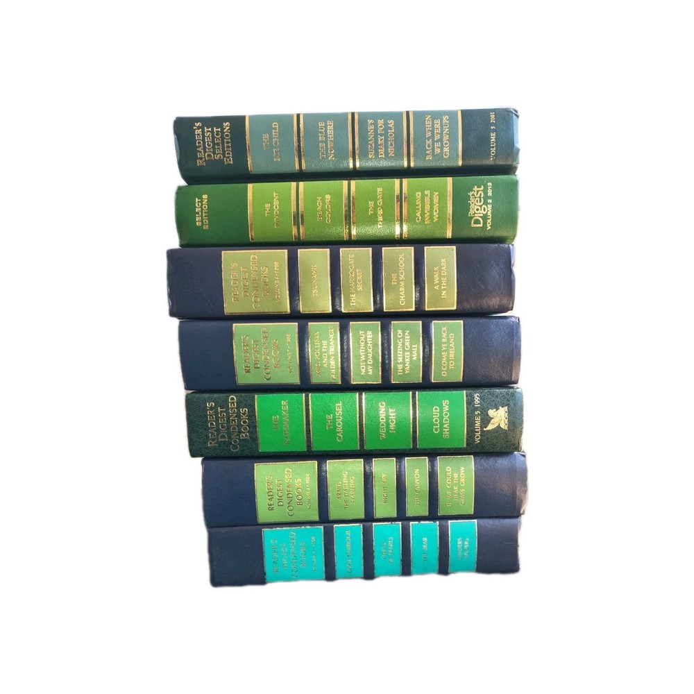 Lot of 7 Green Reader's Digest Select Editions Condensed Books Decoration Exact