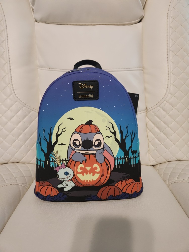 Loungefly Disney Stitch Pumpkin Glow-In-The-Dark Mini Backpack