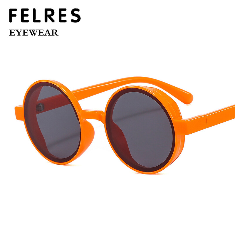 Men Women Punk Round UV400 Sunglasses for Outdoor Driving and Traveling