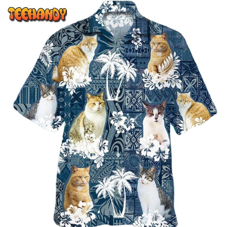 3D All Over Print Cat Hawaiian Beach Shirt For Men And Woman Summer Aloha