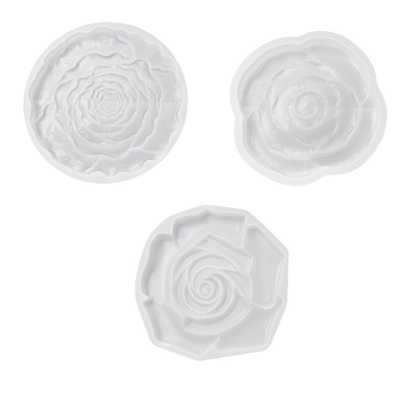 Rose Shape Cup Pads Molds Silicone Material for Epoxy Resin Casting Tray