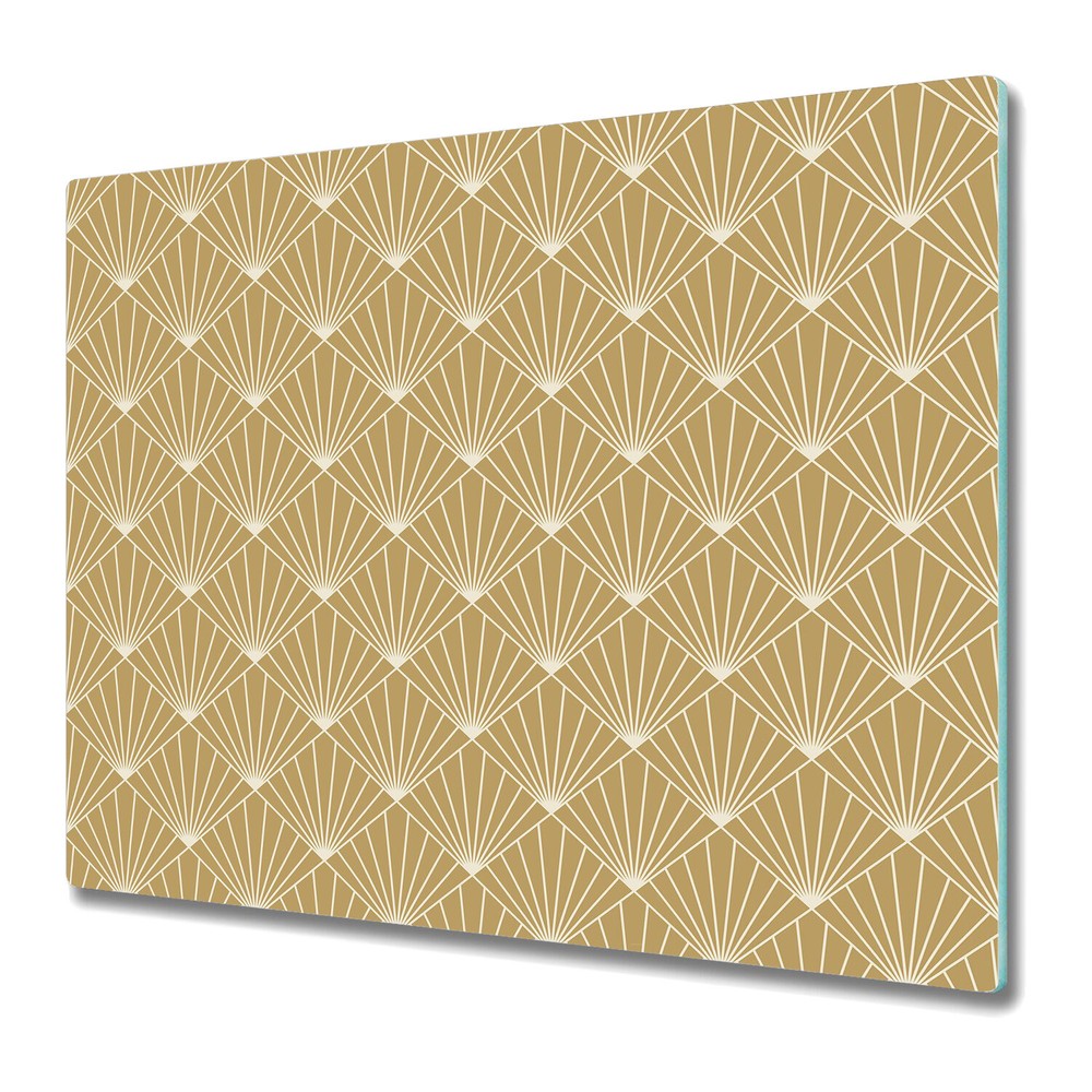 Glass Chopping Board Art Dec sunburn yellow and grey 60x52