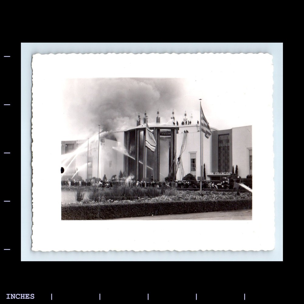 Old Vintage Photo CALIFORNIA BUILDING FIRE SAN FRANCISCO