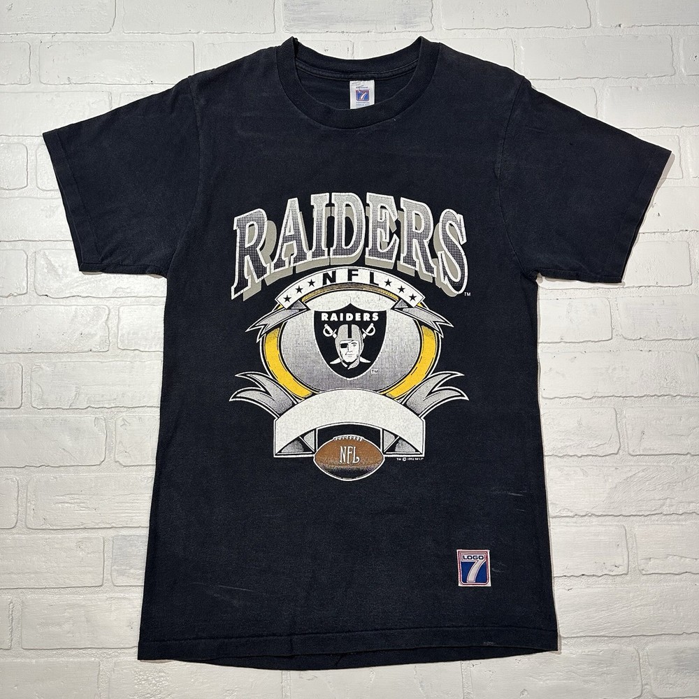 Vintage 90s Los Angeles Raiders Single Stitch Logo 7 Shirt Tee Size M Oakland *