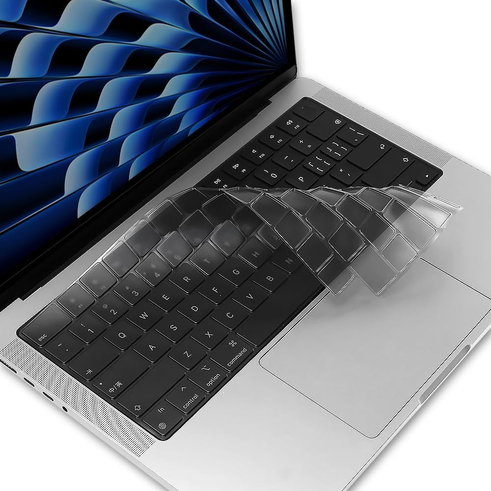 ProElife Keyboard Cover Skin for 2024-2022 MacBook Air 13.6 inch Tint Black