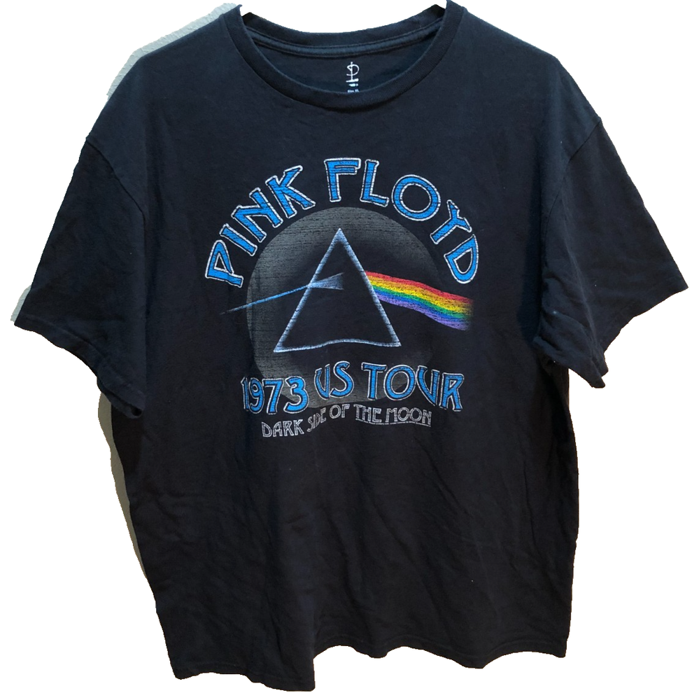 Pink Floyd 1973 US Tour Dark Side Moon Reissue 2010 Retro Black T-Shirt XL