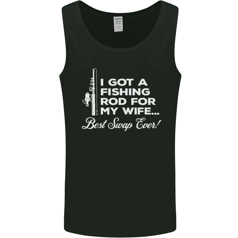 Fishing Rod for My Wife Funny Fisherman Mens Vest Tank Top