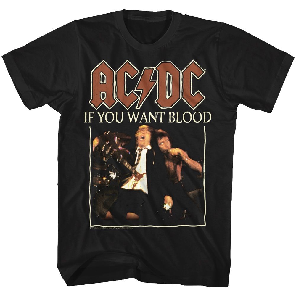 AC/DC If You Want Blood Black Rock and Roll Music Band T-Shirt