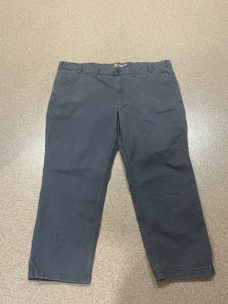 Carhartt Rugged Flex Relaxed Fit Stretch Canvas Workwear Pants Gray 48x32