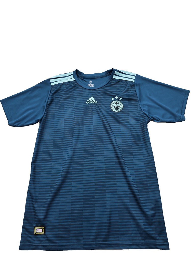 Adidas Men's Navy Striped Soccer Jersey M Short Sleeve Climacool