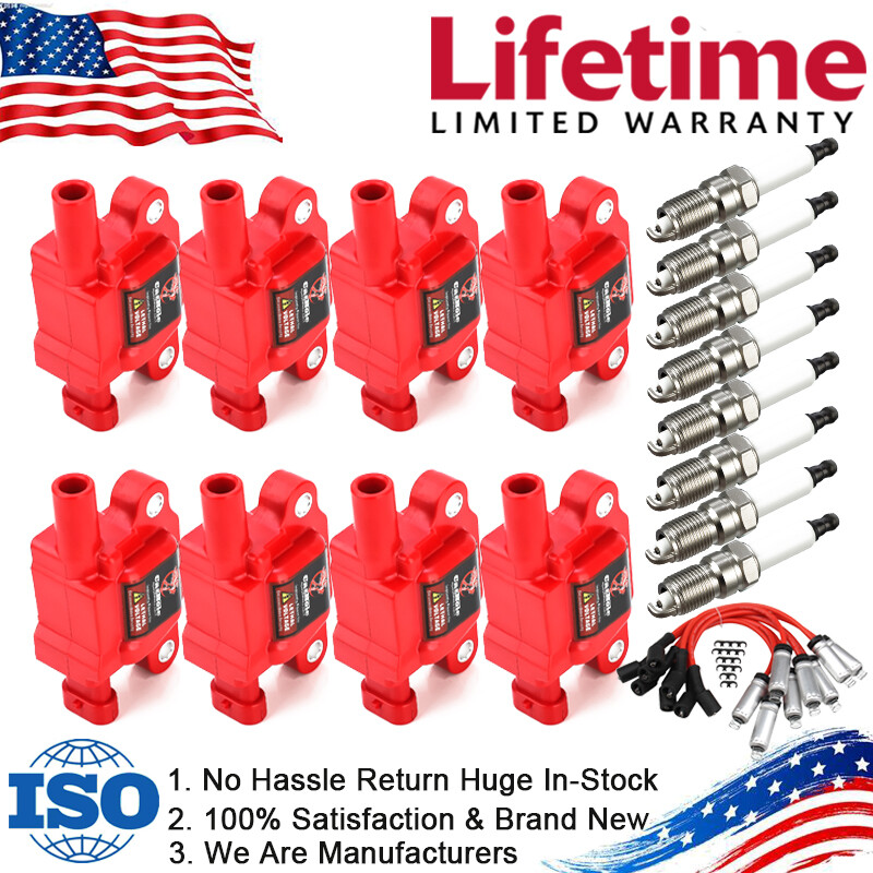 High-Performance 8X Ignition Coil Spark Plug Wire Set for Chevy GMC V8 UF413