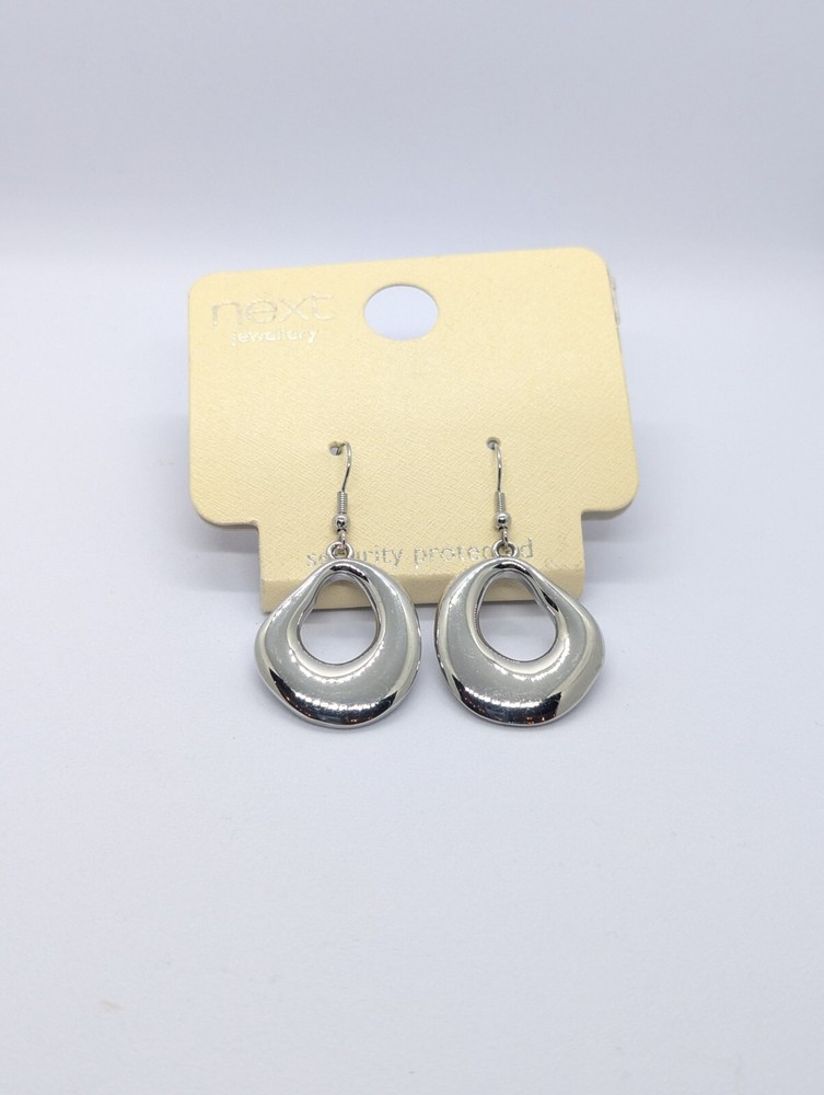 Abstract Silver Earrings – Minimalist Shiny Studs for Everyday Wear-image
