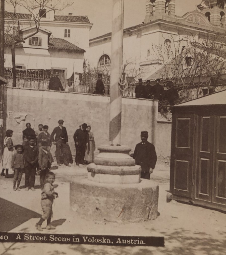 A Street Scene in Voloska Austria Alfred Campbell Stereoview 1896