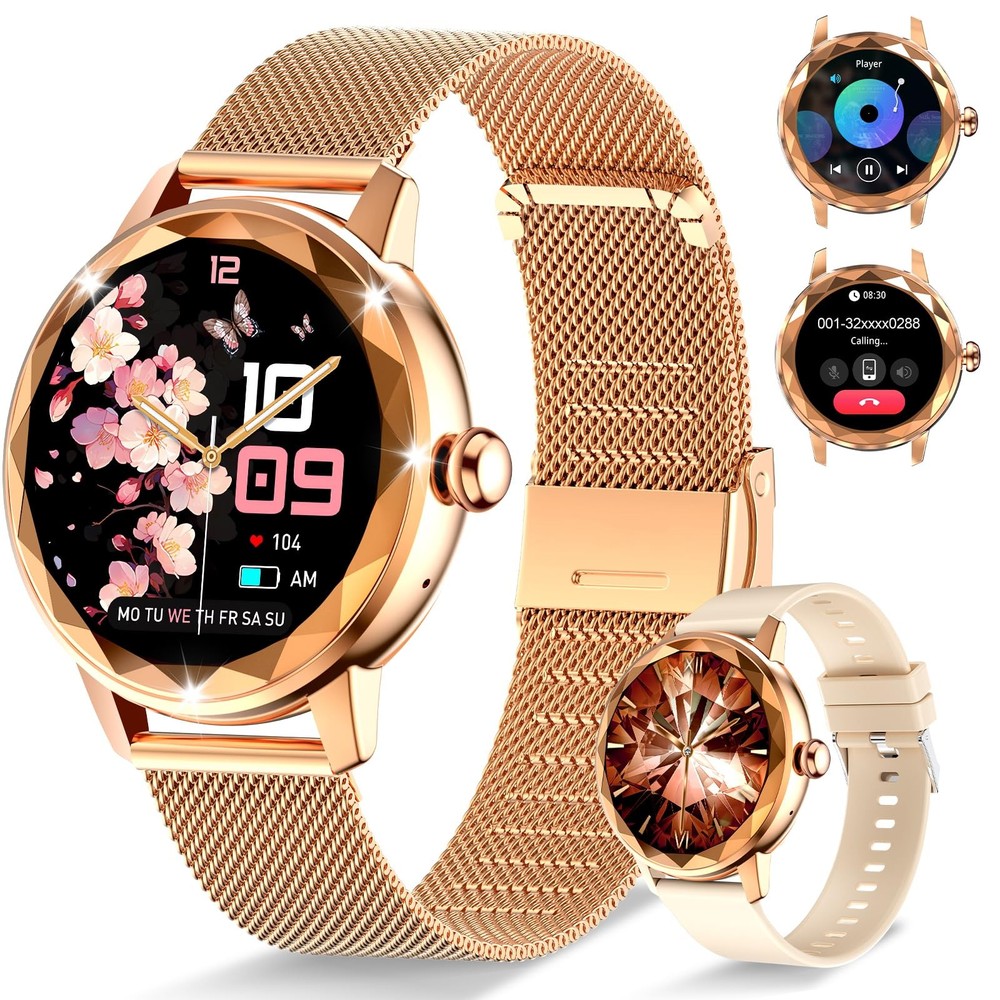 Slim Fitness Smartwatch for Women – Answer Calls, Track Heart Rate, 12 Adjustable Modes