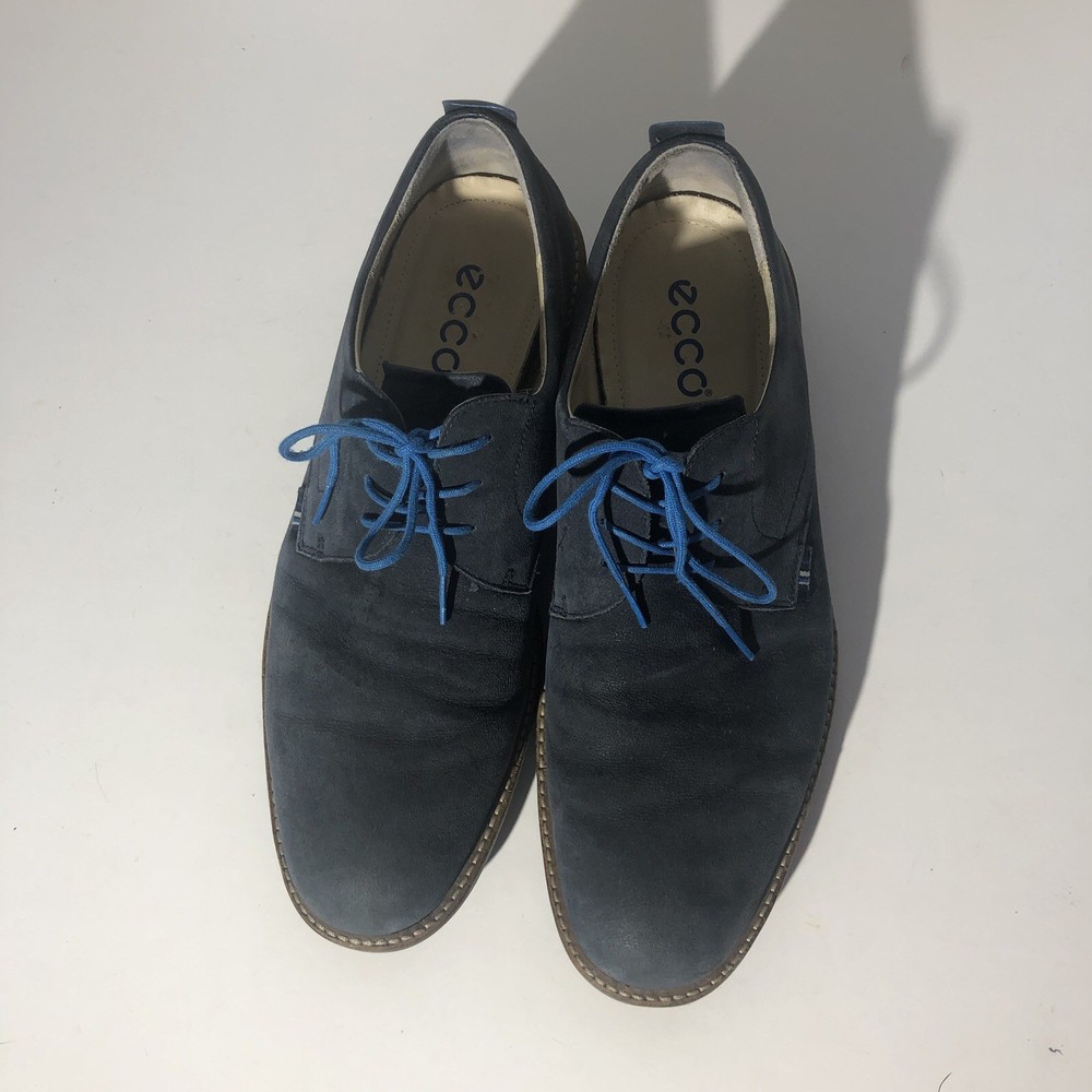 ECCO Suede Derby Shoes Lace-up Men's Size US 11  EU 45 Navy Blue