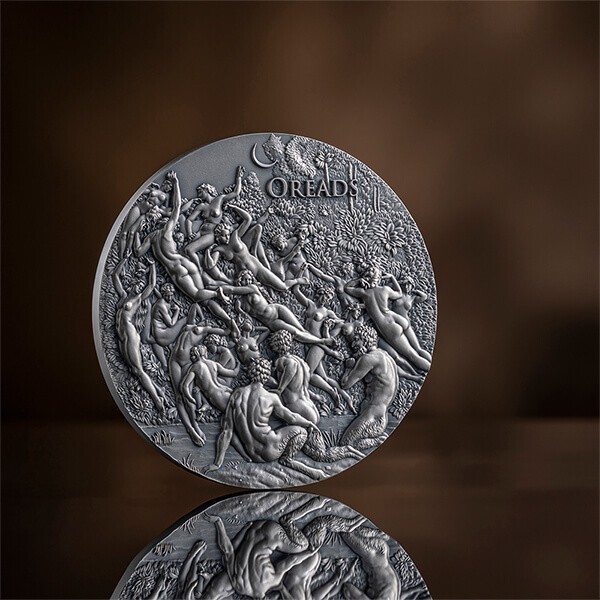 The Oreads Celestial Beauty 5 oz Antique finish Silver Coin CFA Cameroon 2023