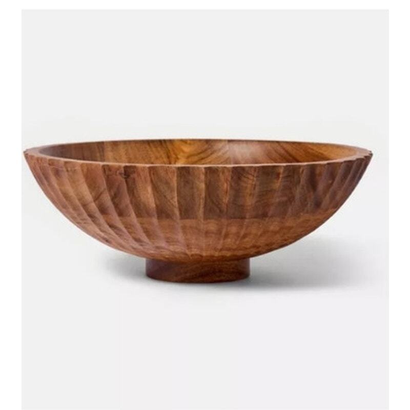 Studio McGee Acacia Wood Serving Bowl by Threshold  -image