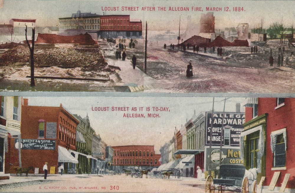 Allegan MI Michigan ~  Locust Street 1910