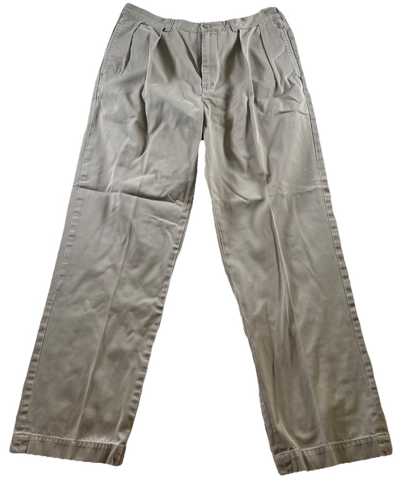 Polo Ralph Lauren Andrew Pant Classic Khaki Double Pleated Chino Mens 33x31