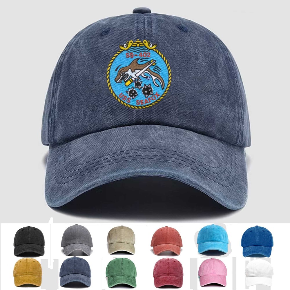 Custom Embroidered Hat SS-402 USS Sea Fox, Veteran Cap, Trucker Hat, Gift Idea