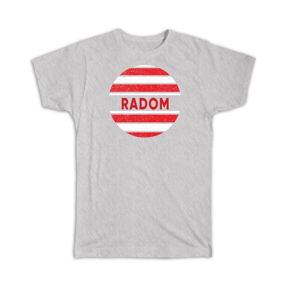 Gift T-Shirt : Radom Poland Polish Distressed Retro Expat Vintage Flag Geometric