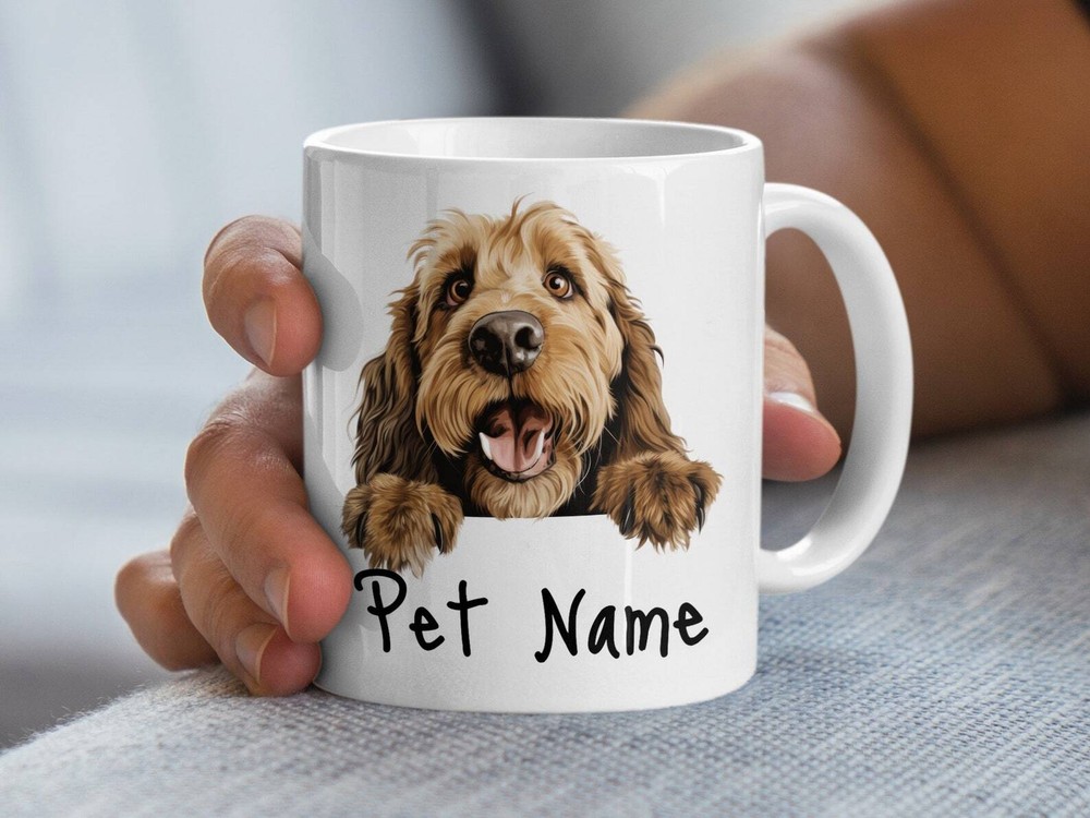 Custom Dog Mug Personalized Pet Name Spaniel Portrait Unique Coffee Cup Gift For
