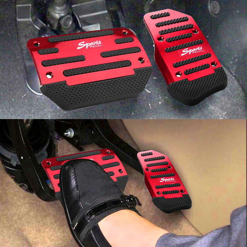Non-Slip Universal Red Car Pedal Covers for Brake and Accelerator  