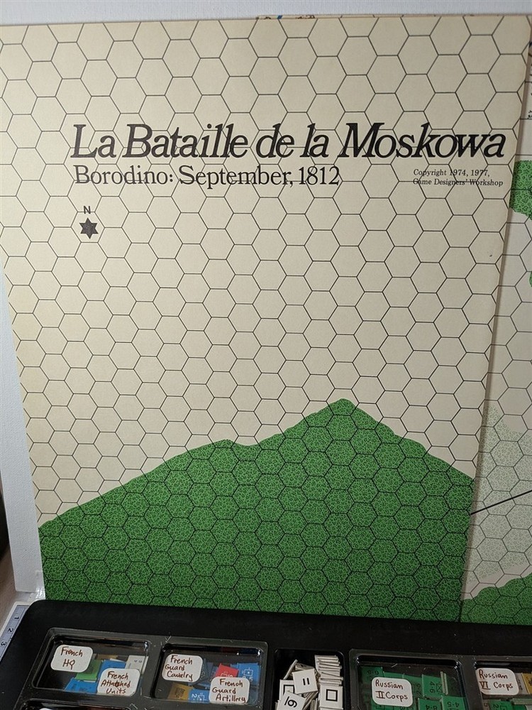 GDW La Bataille de la Moskowa in SPI Borodino Flat Tray Box War Game Parts