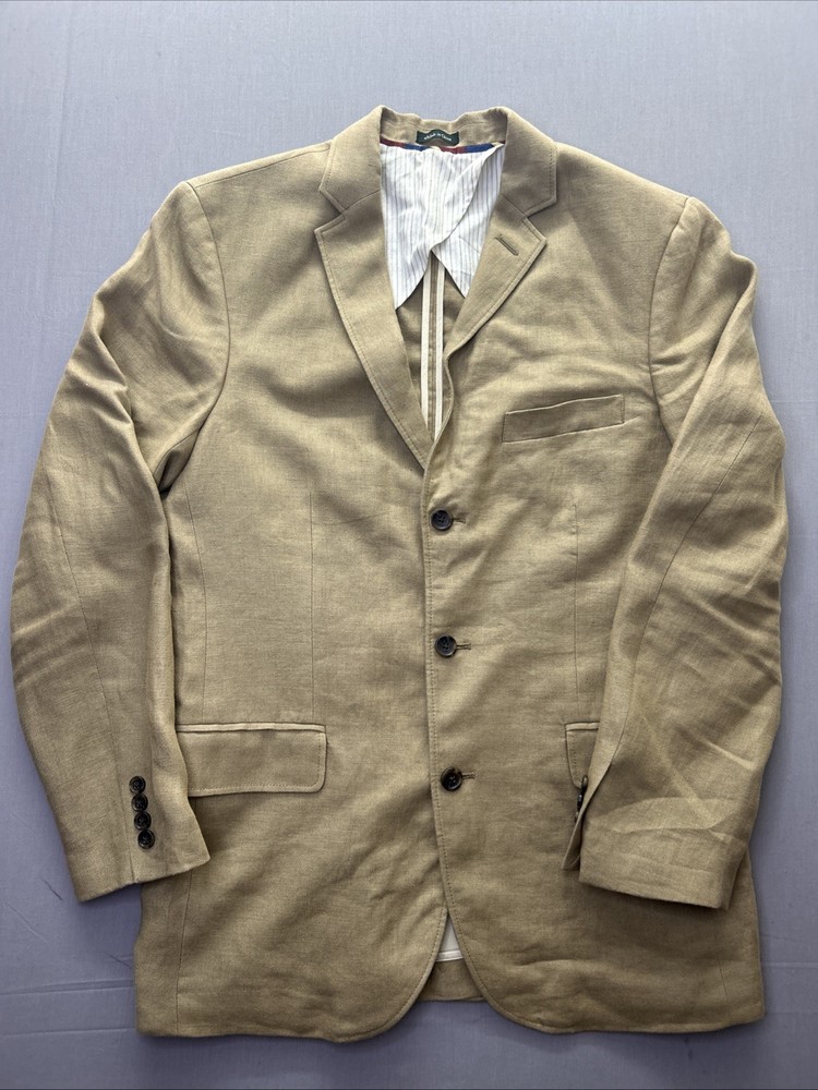 J. Crew Blazer Mens 100% Irish Linen Jacket 40 Reg Todd Snyder Era Unstructured