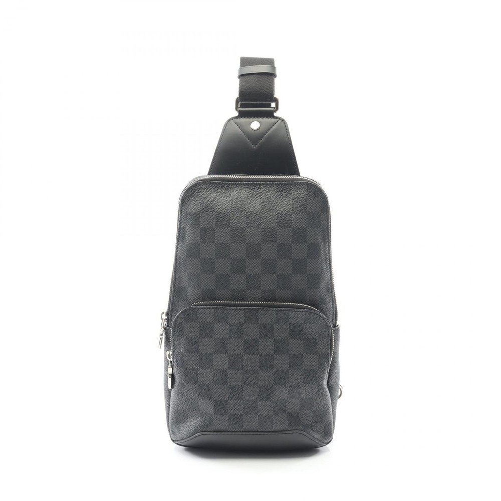 LOUIS VUITTON Avenue Sling Waist bag N41719 Damier graphite canvas leather Black