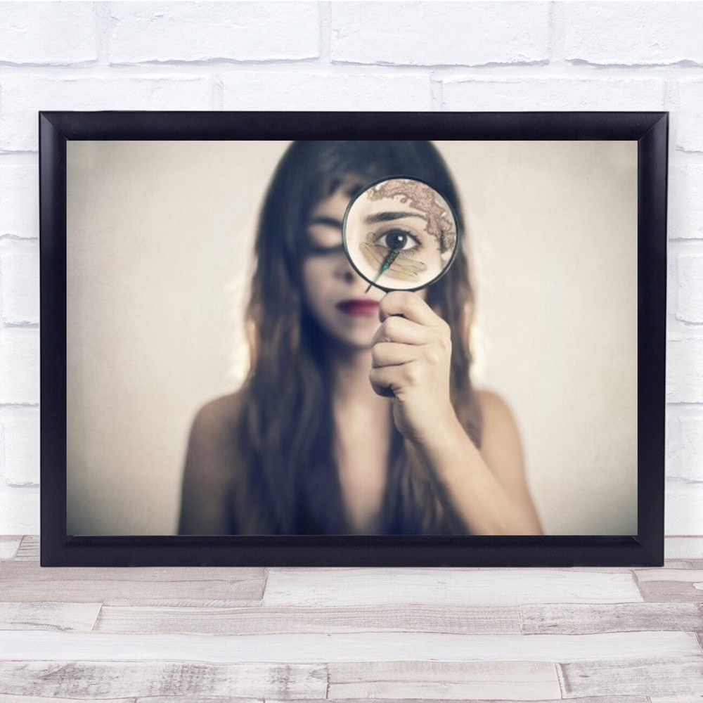 Las Islas Libaclulas Creative Edit Edited Surreal Woman Eyes Wall Art Print