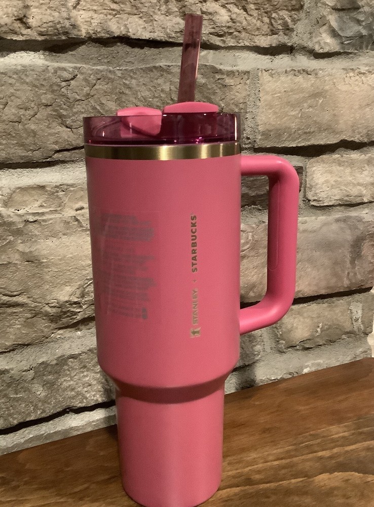 2024 Starbucks x Stanley Cup Holiday Tumbler 40 oz Berry Pink Glitter Brand New