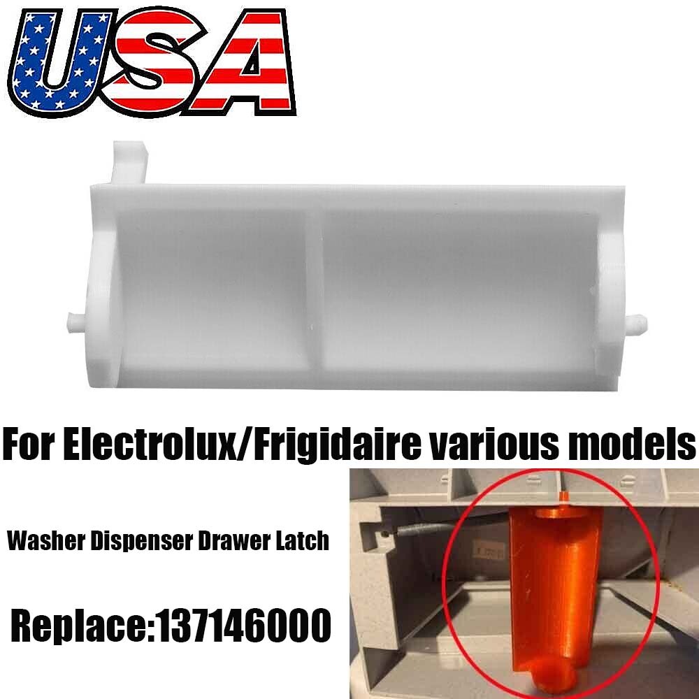 Electrolux Frigidaire Washer Dispenser Drawer Latch Replacement 137146000 ABS-image