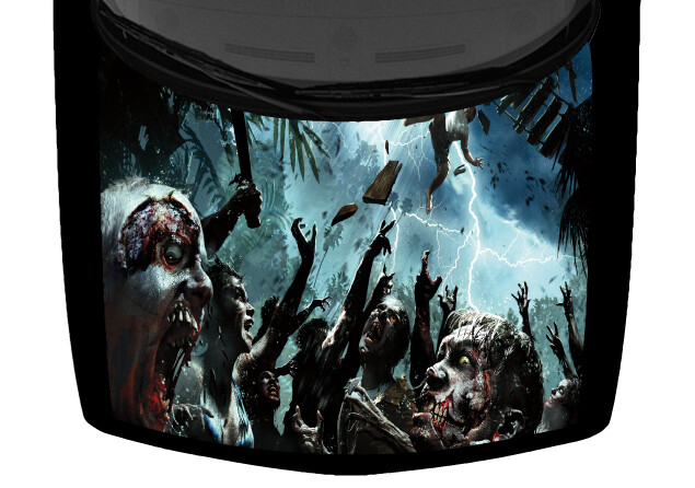 Abstract Zombie Sky Fall Vinyl Hood Wrap for Trucks & Cars-image