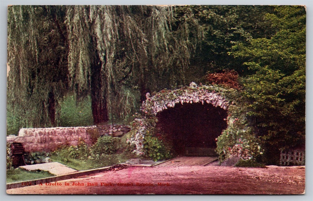 A Grotto In John Ball Park Grand Rapids MI C1908 Postcard N24