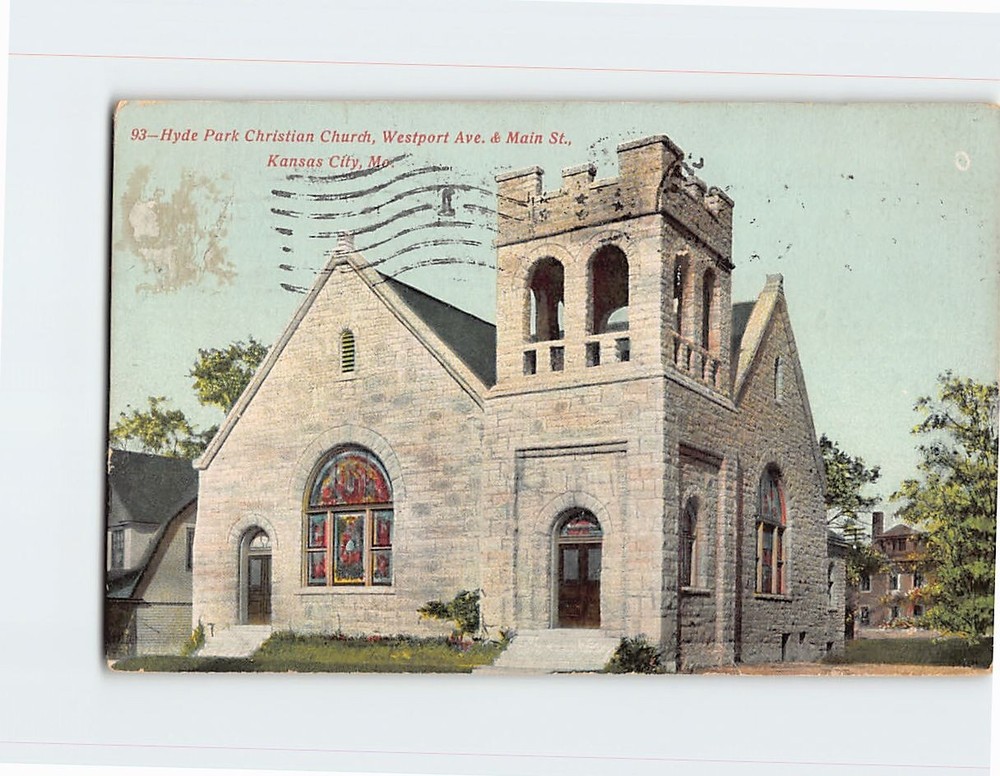 Postcard Hyde Park Christian Church Kansas City Missouri USA