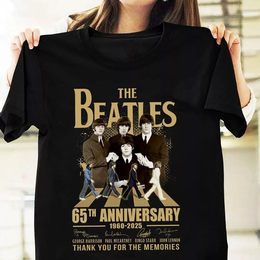 The Beatles Rock Band 65th Anniversary Vintage T-Shirt 1960-2025 S-5XL