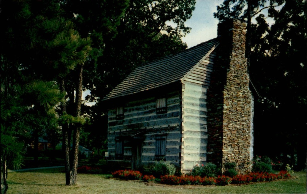 North Carolina Hickory Tavern Log Home ~ 1950s-60s vintage postcard sku225