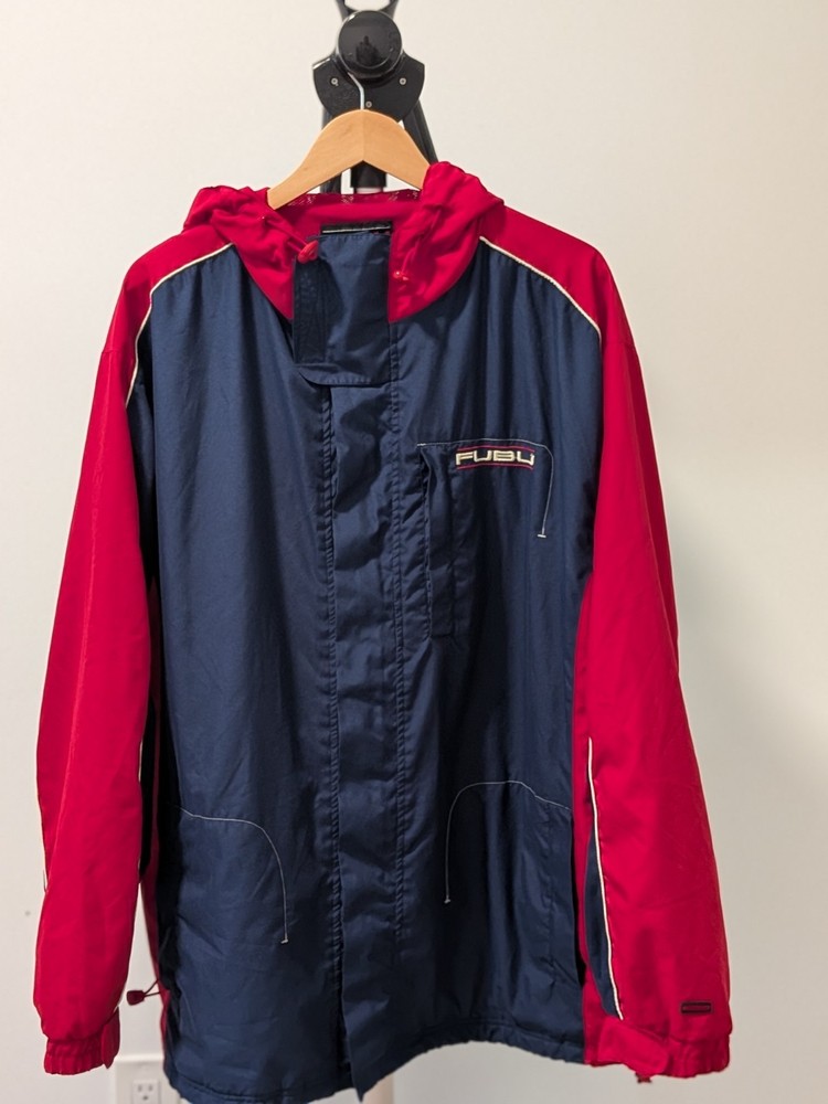 Fubu Jacket Men's Size XL Blue and Red Classic Vintage Y2K Full Zip  Pockets