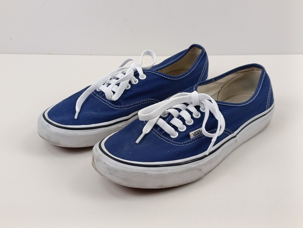Van's Authentic Canvas Men's Size 9 Blue And White Lace Up