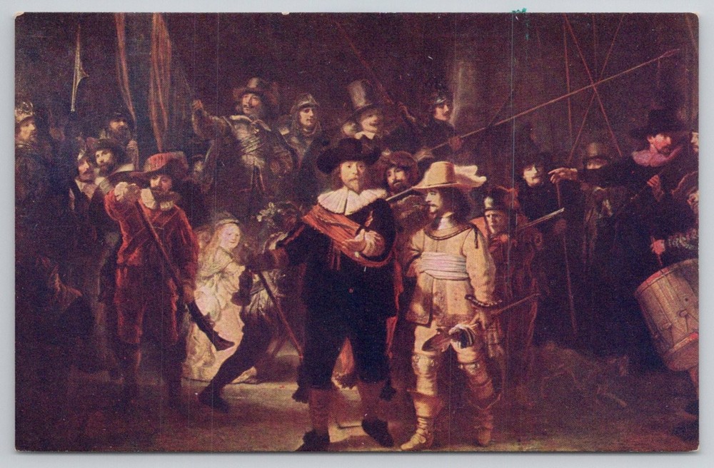Rembrandt The Night Watch Painting Postcard Rijksmuseum Amsterdam Art