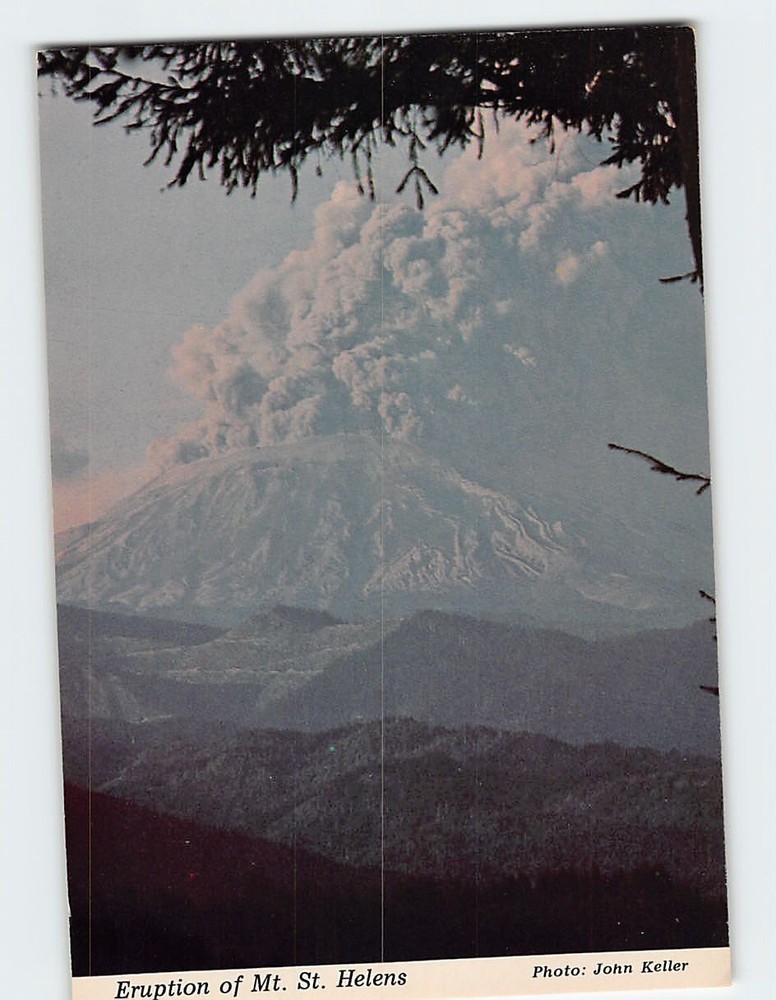 Postcard Eruption of Mt. St. Helens Washington USA